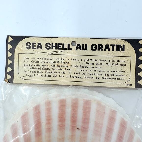 Nos Vintage Selected Baking Shells Japan Scallop Seafood Au Gratin Dishes Party - Picture 3 of 6